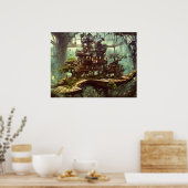 Steampunk Greenhouse im Dschungel Poster (Küche)