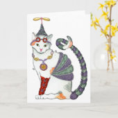 Steampunk Gretel Katzen-Karte Karte (Gelbe Blume)