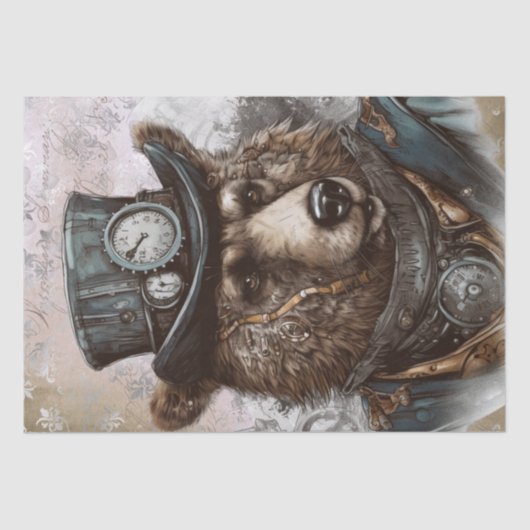 Steampunk Grizzly Bar Seidenpapier (Vorderseite)