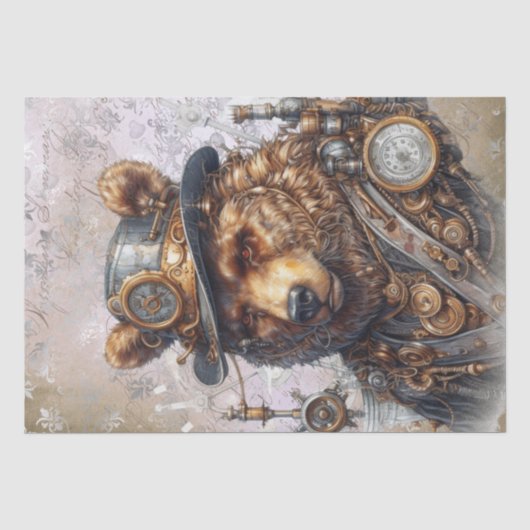 Steampunk Grizzly Bar Seidenpapier (Vorderseite)