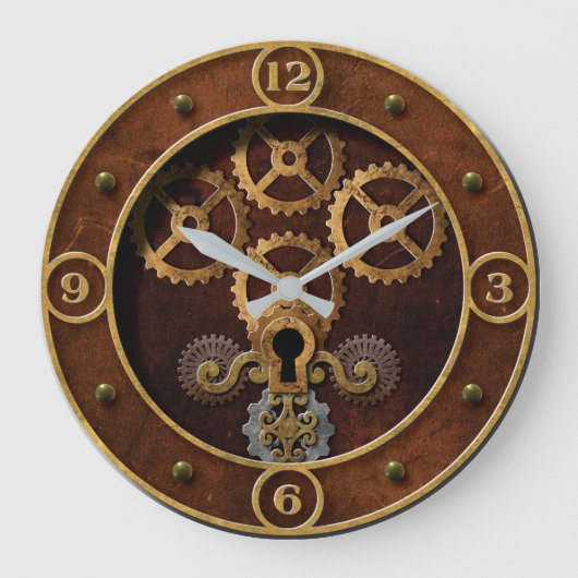 Steampunk Große Wanduhr (Vorderseite)