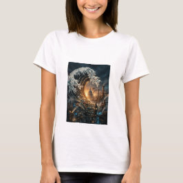Steampunk Große Welle von London- Damen T-Shirt