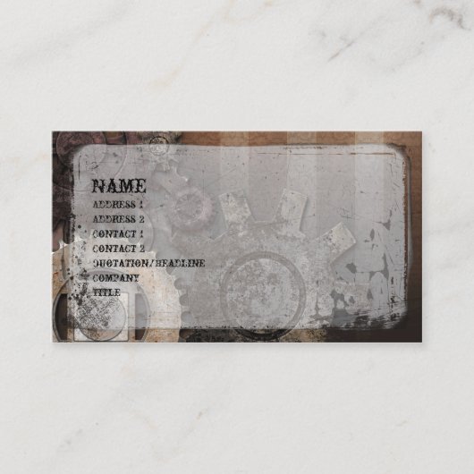 Steampunk Grunge Business Card Visitenkarte (Vorderseite)