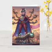 Steampunk-Grußkarte de Karte (Gelbe Blume)