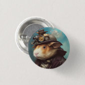 Steampunk Guinea Pig Button (Vorne & Hinten)