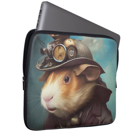 Steampunk Guinea Pig Laptopschutzhülle (Vorne Rechts)