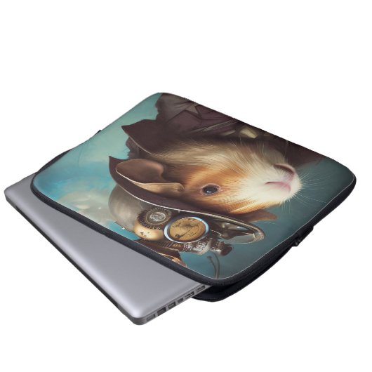 Steampunk Guinea Pig Laptopschutzhülle (Vorne Knopf)