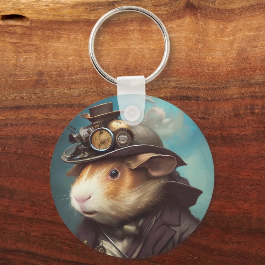 Steampunk Guinea Pig Schlüsselanhänger (Vorderseite)