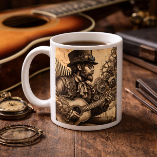 Steampunk Guitar Man Kaffeetasse
