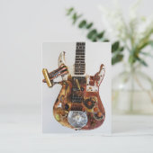 Steampunk Guitar Postkarte (Stehend Vorderseite)