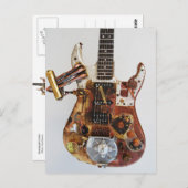 Steampunk Guitar Postkarte (Vorne/Hinten)