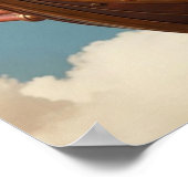 Steampunk Gummy Bear Pilot in Fantasy Airship Poster (Ecke)