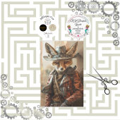 Steampunk Gunslinger Fox Decoupage Seidenpapier