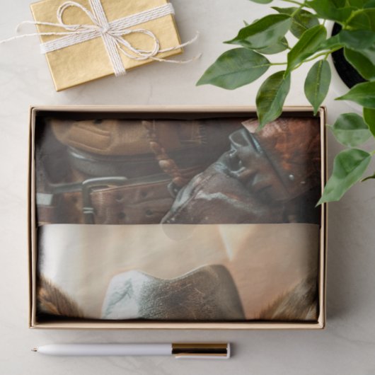 Steampunk Gunslinger Fox Decoupage Seidenpapier (Geschenk)