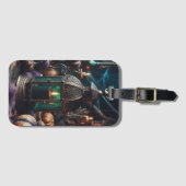 Steampunk Halloween Clockwork Black Lantern Gepäckanhänger (Vorderseite (Horizontal))