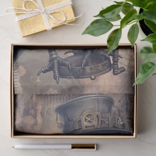 Steampunk Halloween Crow Raven Seidenpapier (Geschenk)