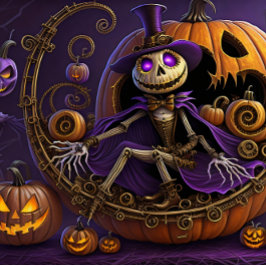 Steampunk Halloween Jack the Pumpkin King Seidenpapier