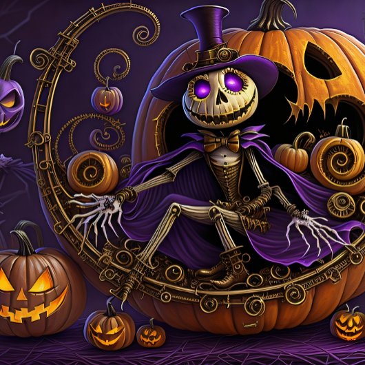 Steampunk Halloween Jack the Pumpkin King Seidenpapier