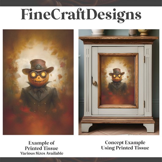 Steampunk Halloween Kürbislaterne F3 Decoupage Seidenpapier