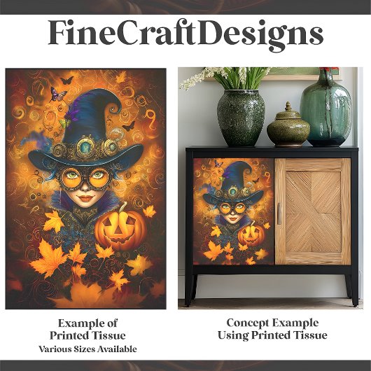 Steampunk Halloween Kürbislaterne F4 Decoupage Seidenpapier