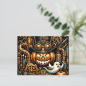 Steampunk Halloween Postkarte (Stehend Vorderseite)