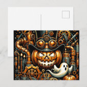 Steampunk Halloween Postkarte (Vorne/Hinten)