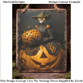 Steampunk Halloween Pumpkin Lady F2L Decoupage Seidenpapier