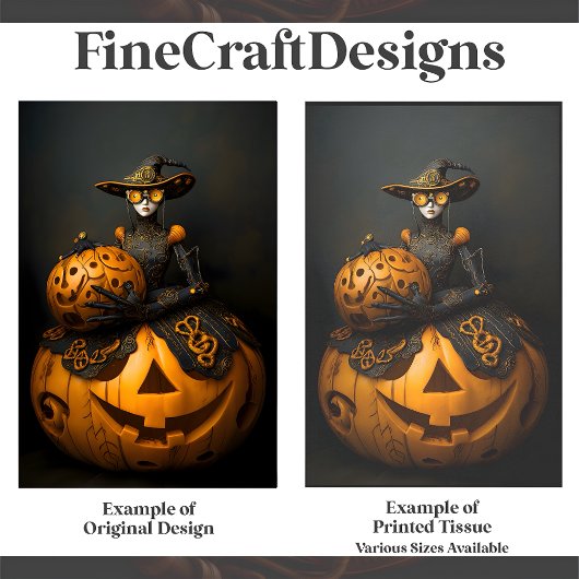 Steampunk Halloween Pumpkin Lady F2L Decoupage Seidenpapier