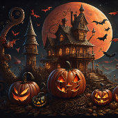 Steampunk Halloween Pumpkin town Seidenpapier