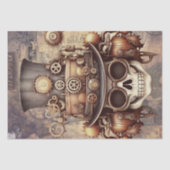 Steampunk Halloween Skull Seidenpapier (Vorderseite)