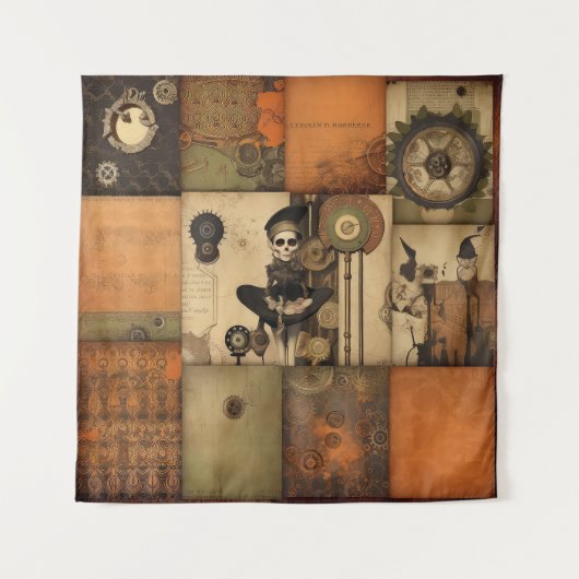 Steampunk Halloween Tapestry Wandteppich (Vorderseite)