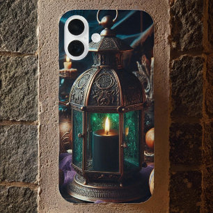 Steampunk Halloween Uhrwerk Schwarze Laterne iPhone 16 Plus Hülle