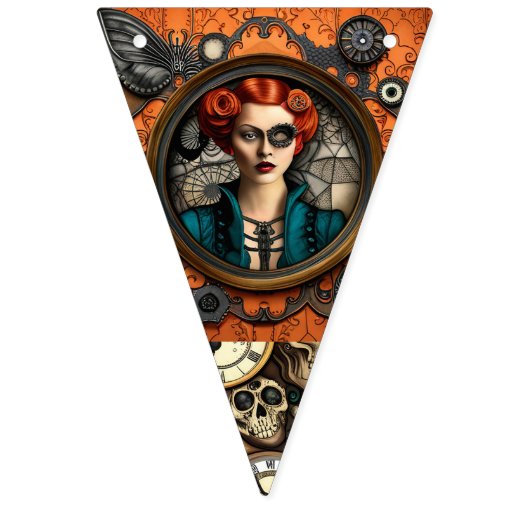 Steampunk Halloween Wimpelkette (Zweite Fahne)