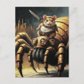 Steampunk Hamster and Spider Postkarte (Vorderseite)