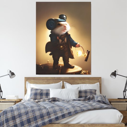 Steampunk Hamster Leinwanddruck (Insitu (Schlafzimmer))