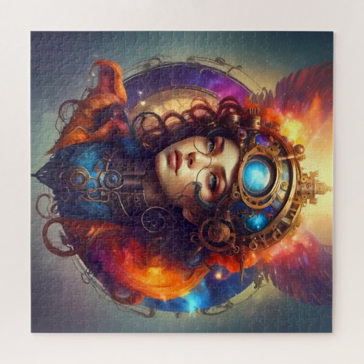 Steampunk Hanging Portrait eines Mädchens Puzzle (Horizontal)