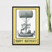Steampunk Happy Birthday Karte (Vorderseite)