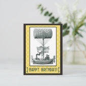 Steampunk Happy Birthday Postkarte (Stehend Vorderseite)