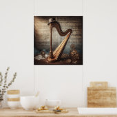 Steampunk Harp = Hintergrundbild der Sheetmusic Poster (Küche)