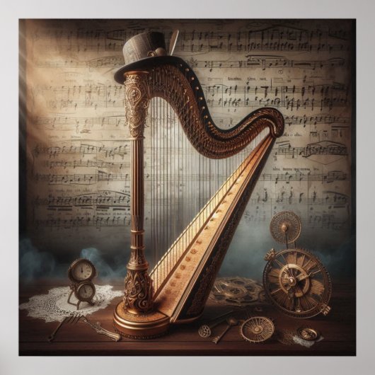 Steampunk Harp = Hintergrundbild der Sheetmusic Poster (Vorne)