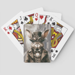 Steampunk-Hase in London Spielkarten