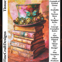 Steampunk Hat & Fantasy Books CZ6L Decoupage