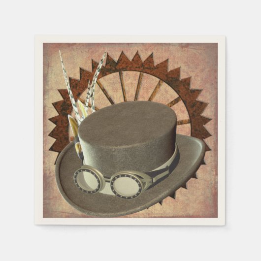 Steampunk Hat & Gear Napkins Serviette (Vorderseite)