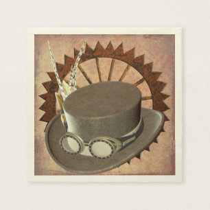 Steampunk Hat & Gear Napkins Serviette