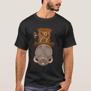 Steampunk Hat Goggles Mechanik Gasmaske Vintag T-Shirt