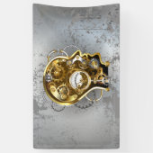 Steampunk Head mit Manometer Banner (Vertikal)