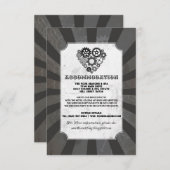 Steampunk Heart Cogs Unterkunft Hochzeitskarten Begleitkarte (Vorne/Hinten)