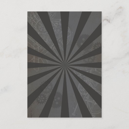 Steampunk Heart Cogs Unterkunft Hochzeitskarten Begleitkarte (Rückseite)