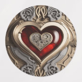 Steampunk Heart – Intricate Mechanical Love  Etiketten (Design 1)
