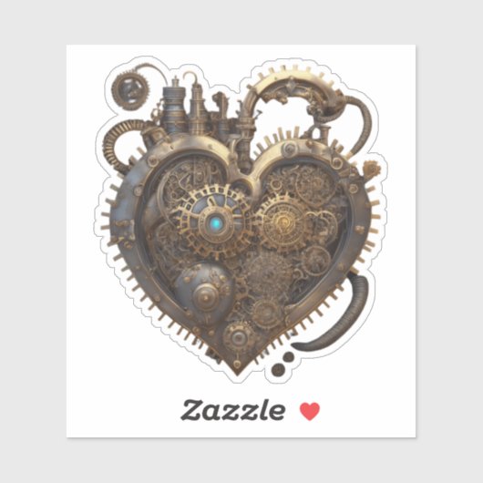 Steampunk Heart | Metallgetriebe Aufkleber (Blatt)